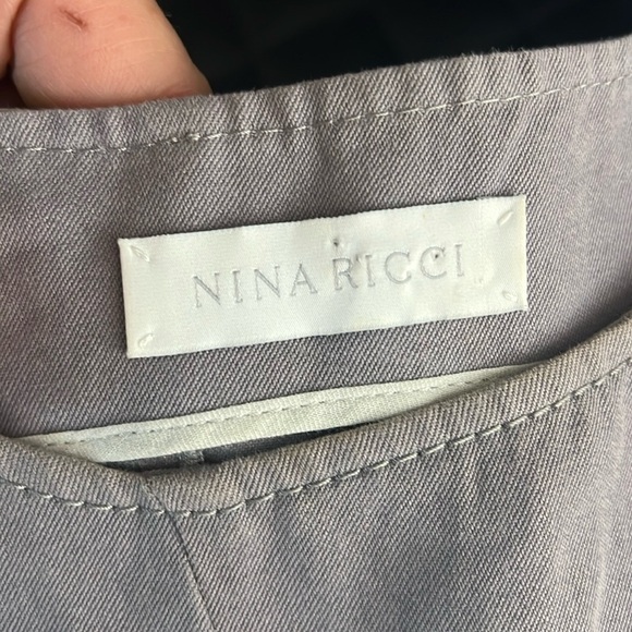 Nina Ricci Sz 4 Cotton Gray Mini Dress - Picture 6 of 6